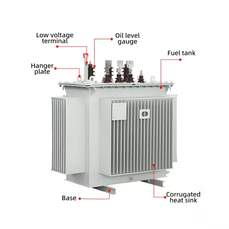 11KV ان پٹ 0.4KV آؤٹ پٹ تھری فیز تیل میں ڈوبا ہوا ٹرانسفارمر
